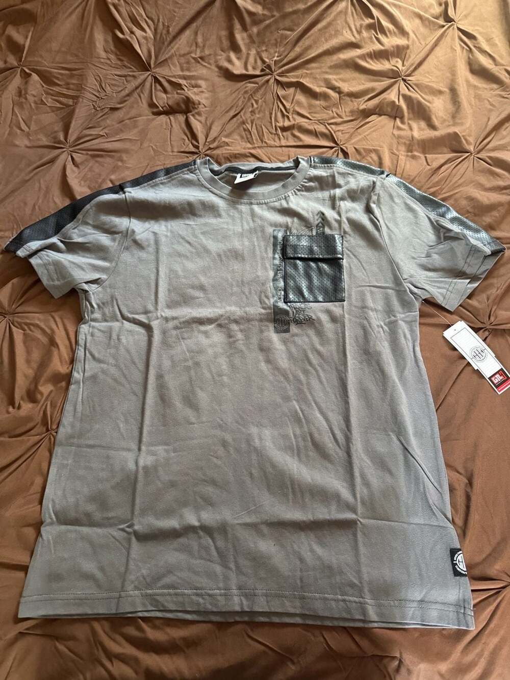 GTL Good Things Last 4Ever Men's Grey Short Sleeve Graphic Pocket T-Shirt